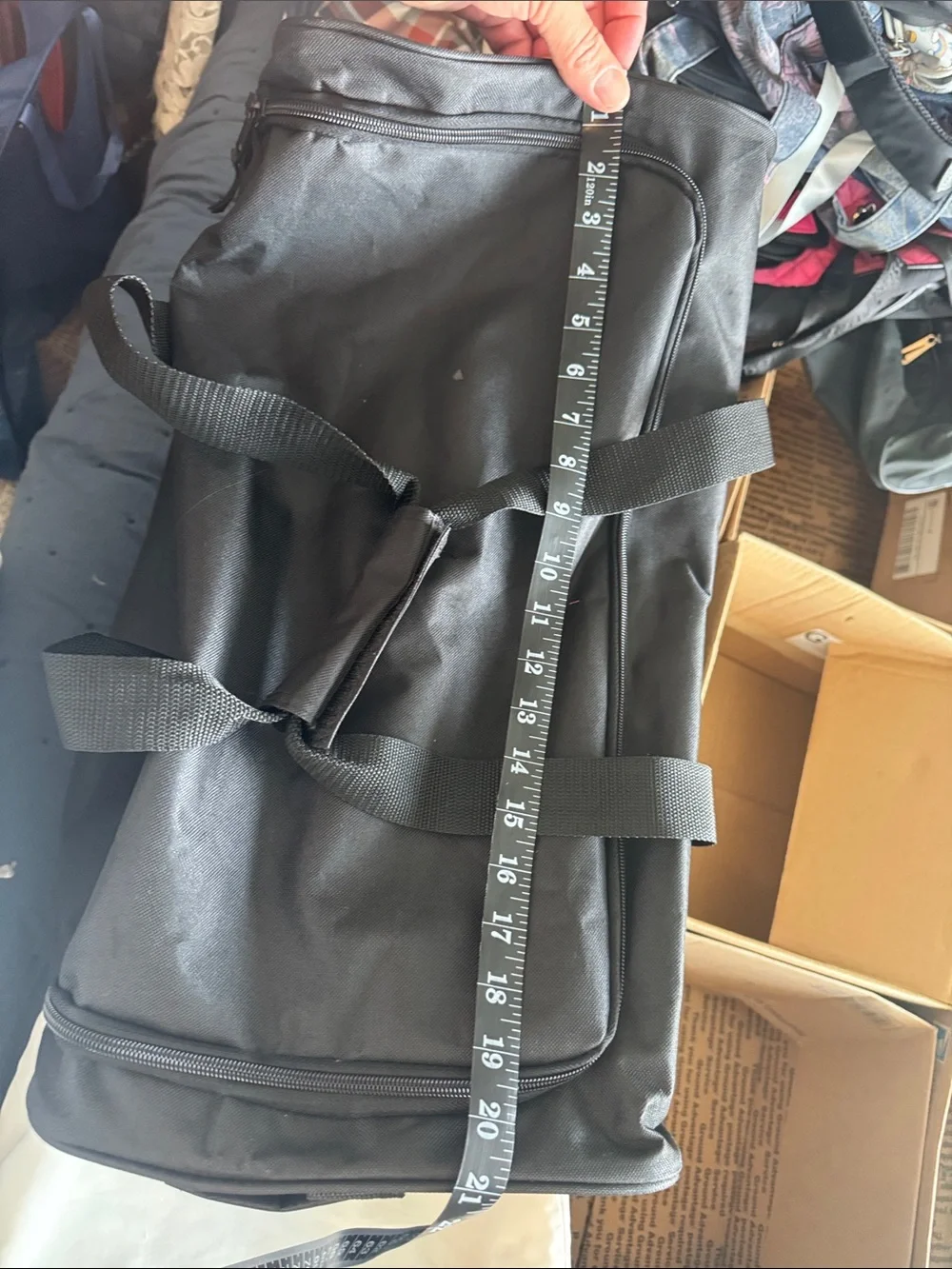 Black Travel Duffel Bag with Shoulder Straps